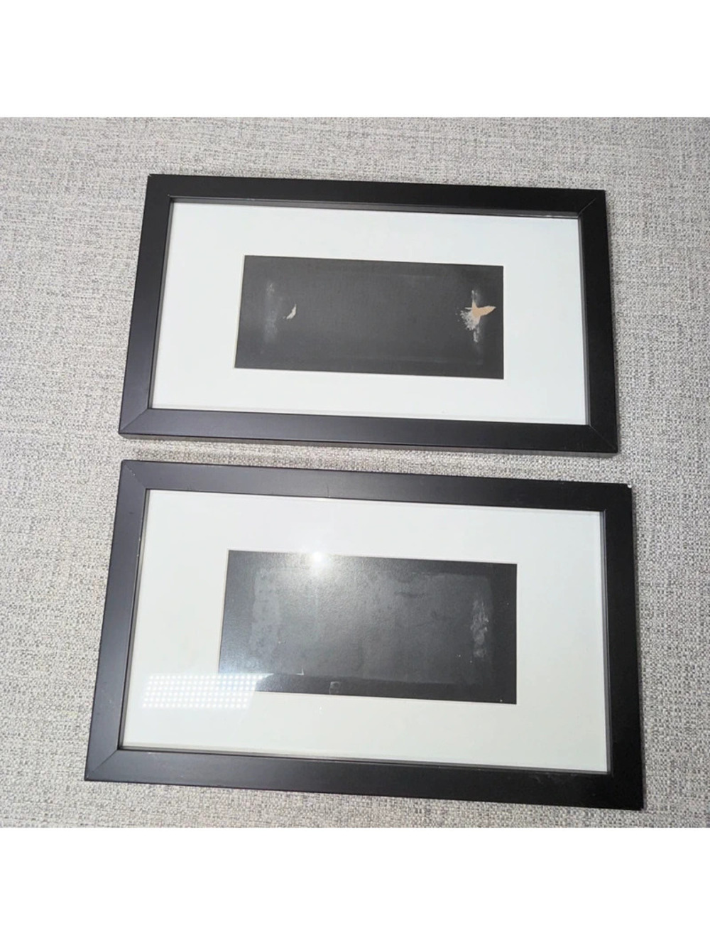 Set of 2 Black Shadow Box Money Display Frames Matted Currency Bill Frames